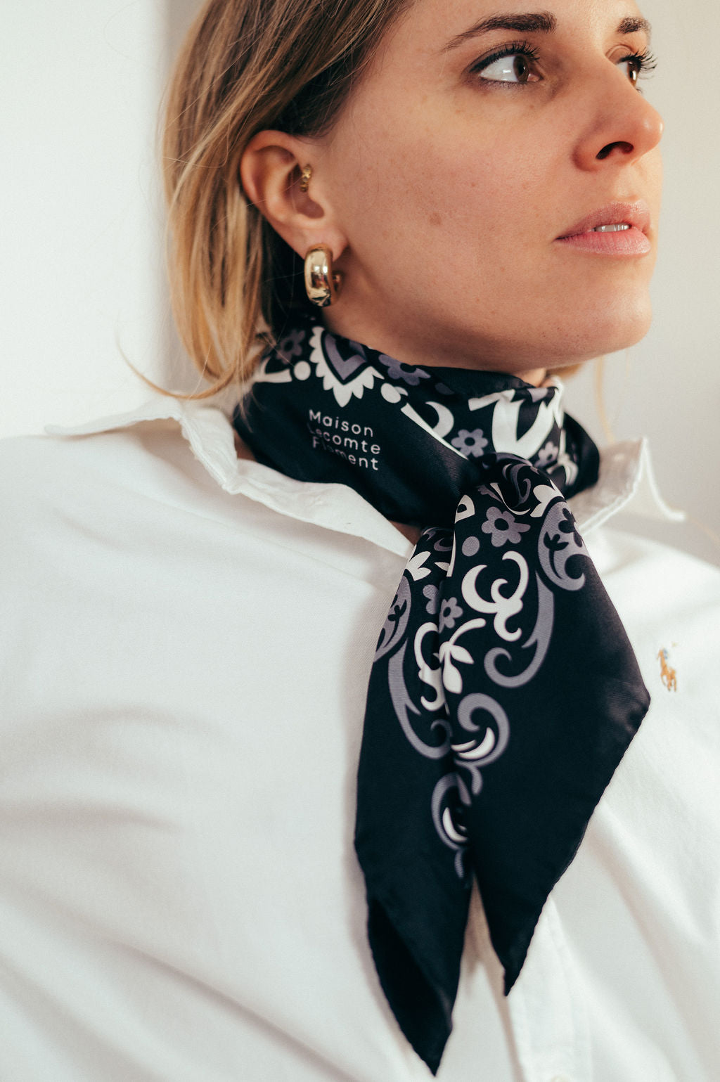 Bandana noir silk