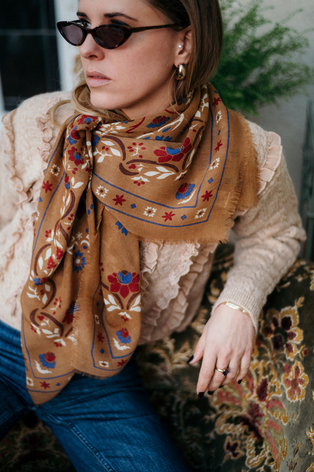 Foulard Secret garden Camel LS