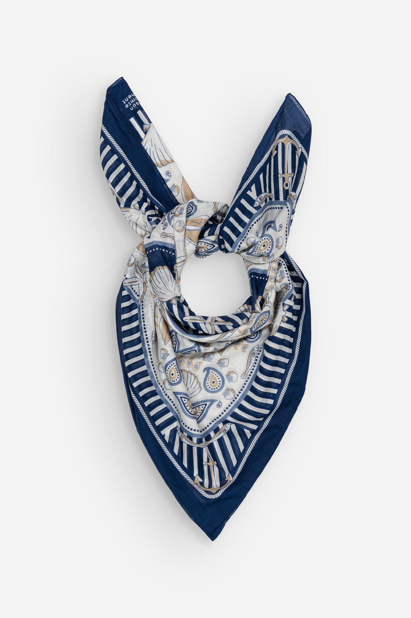 Paréo Large Bretagne Navy coton