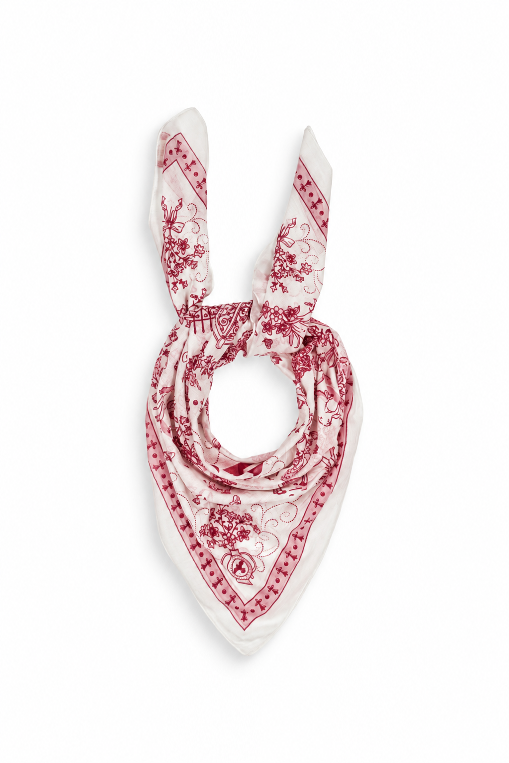 Toile de Jouy Raspberry cotton