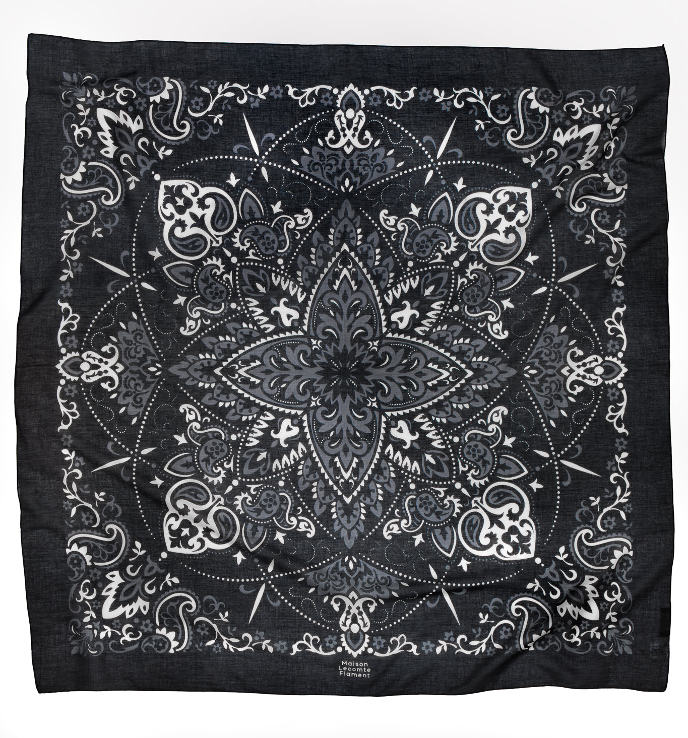 Foulard bandana noir coton