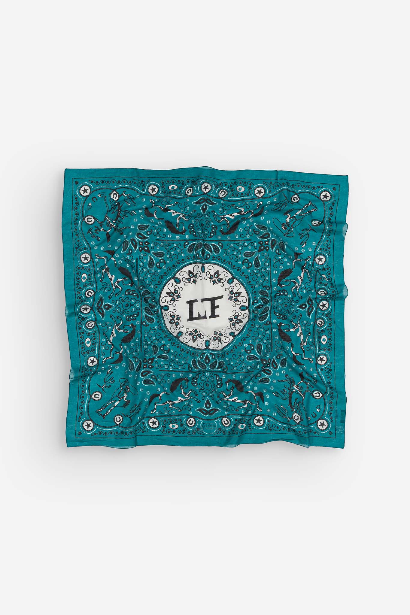 Large khaki cotton bandana scarf