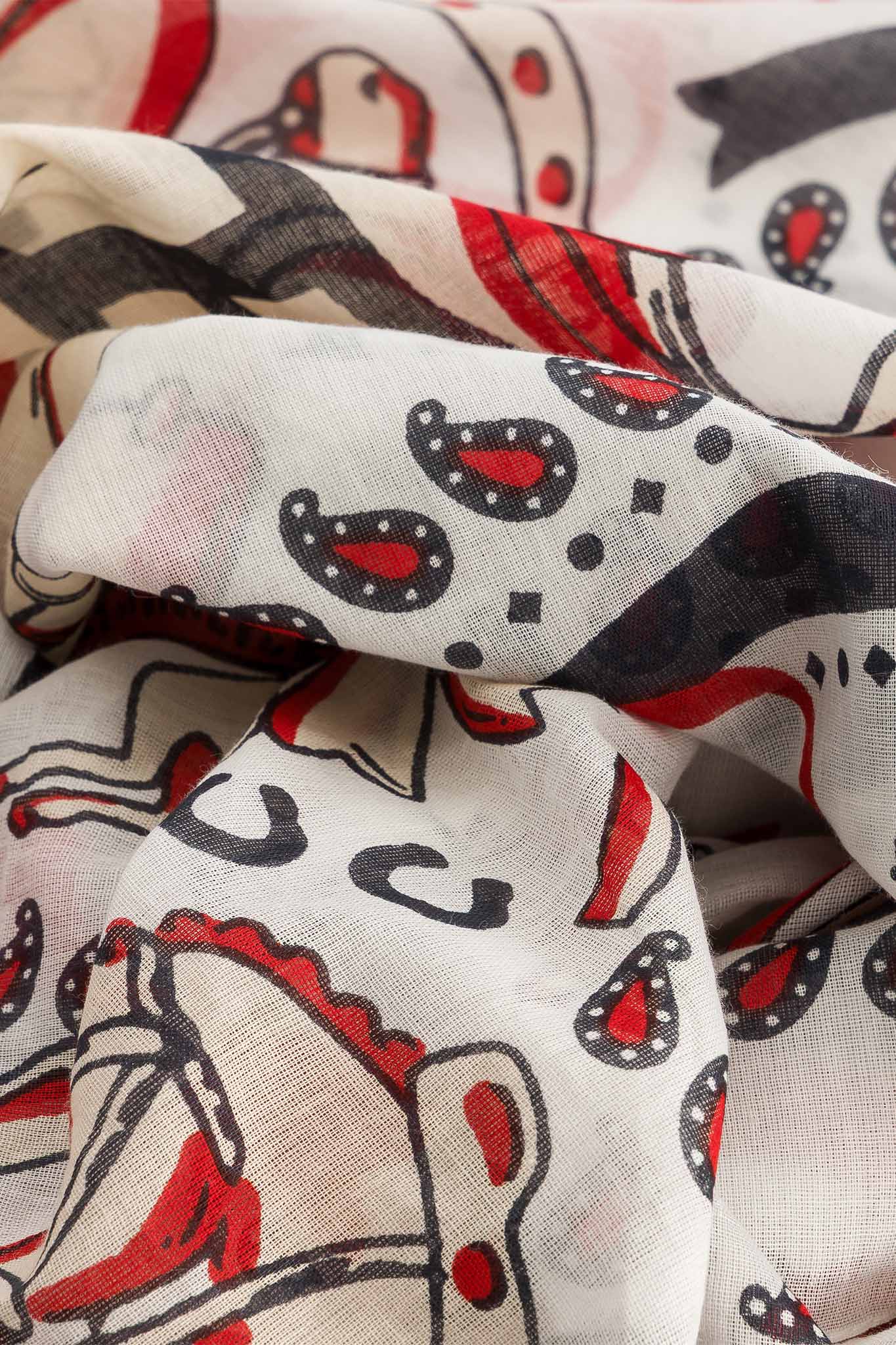 Large khaki cotton bandana scarf