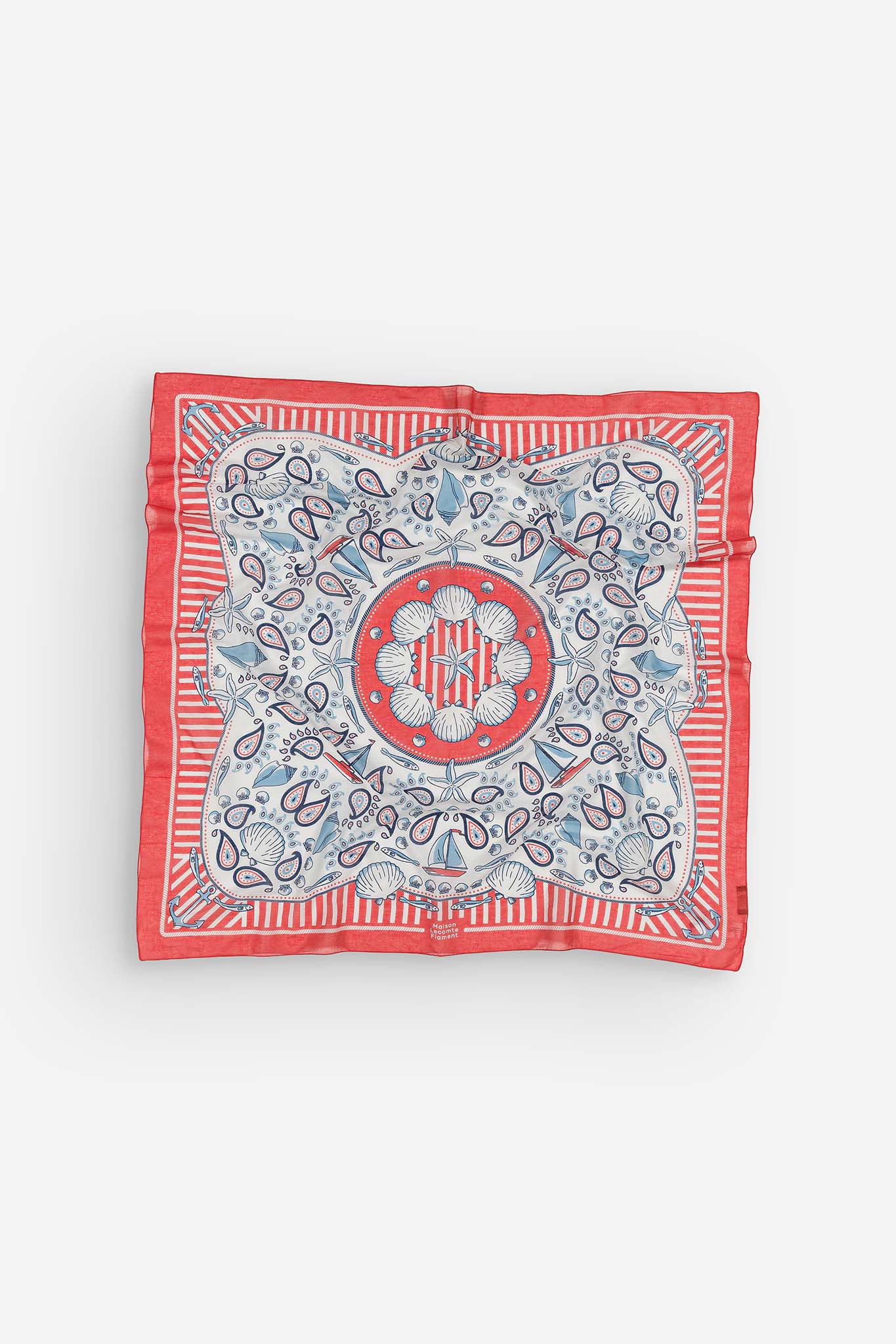 Large khaki cotton bandana scarf