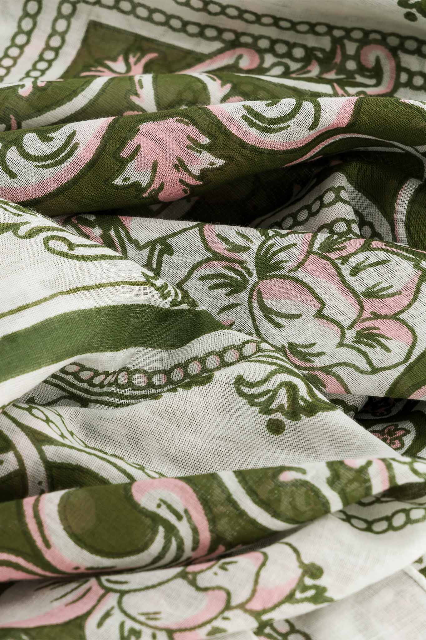 Mosaic Lichen Green cotton