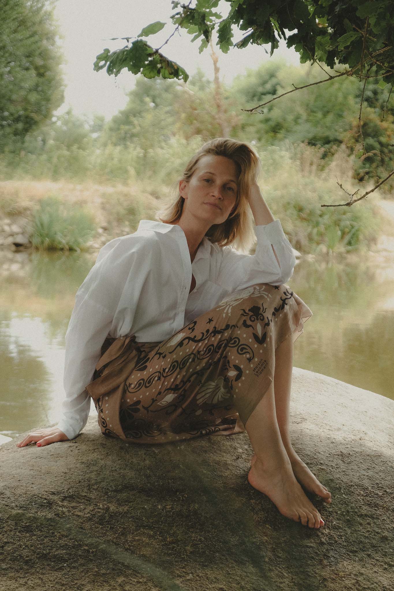 Paréo Large Crustacés Ginger coton