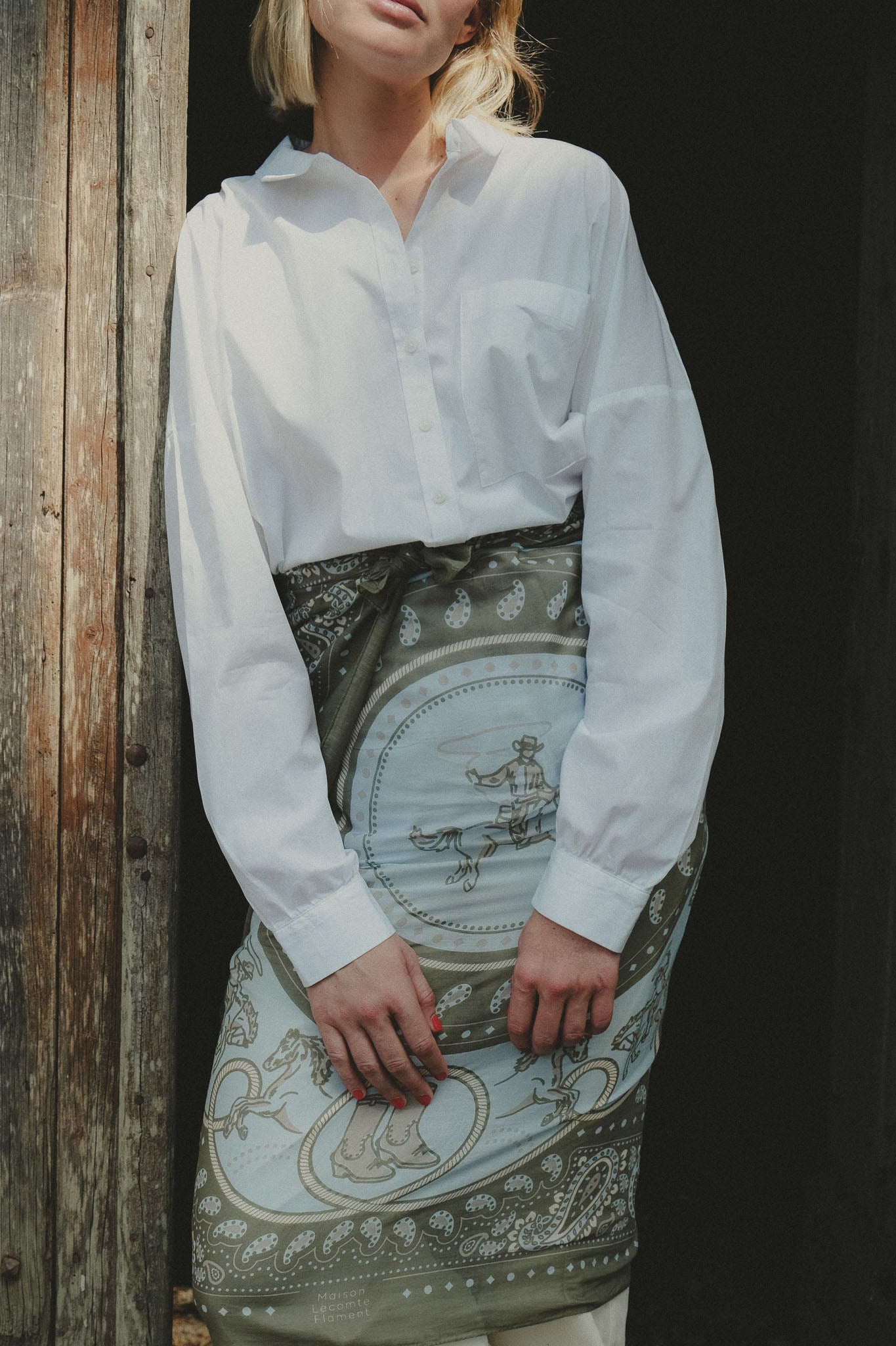 Paréo Rodeo Olive coton