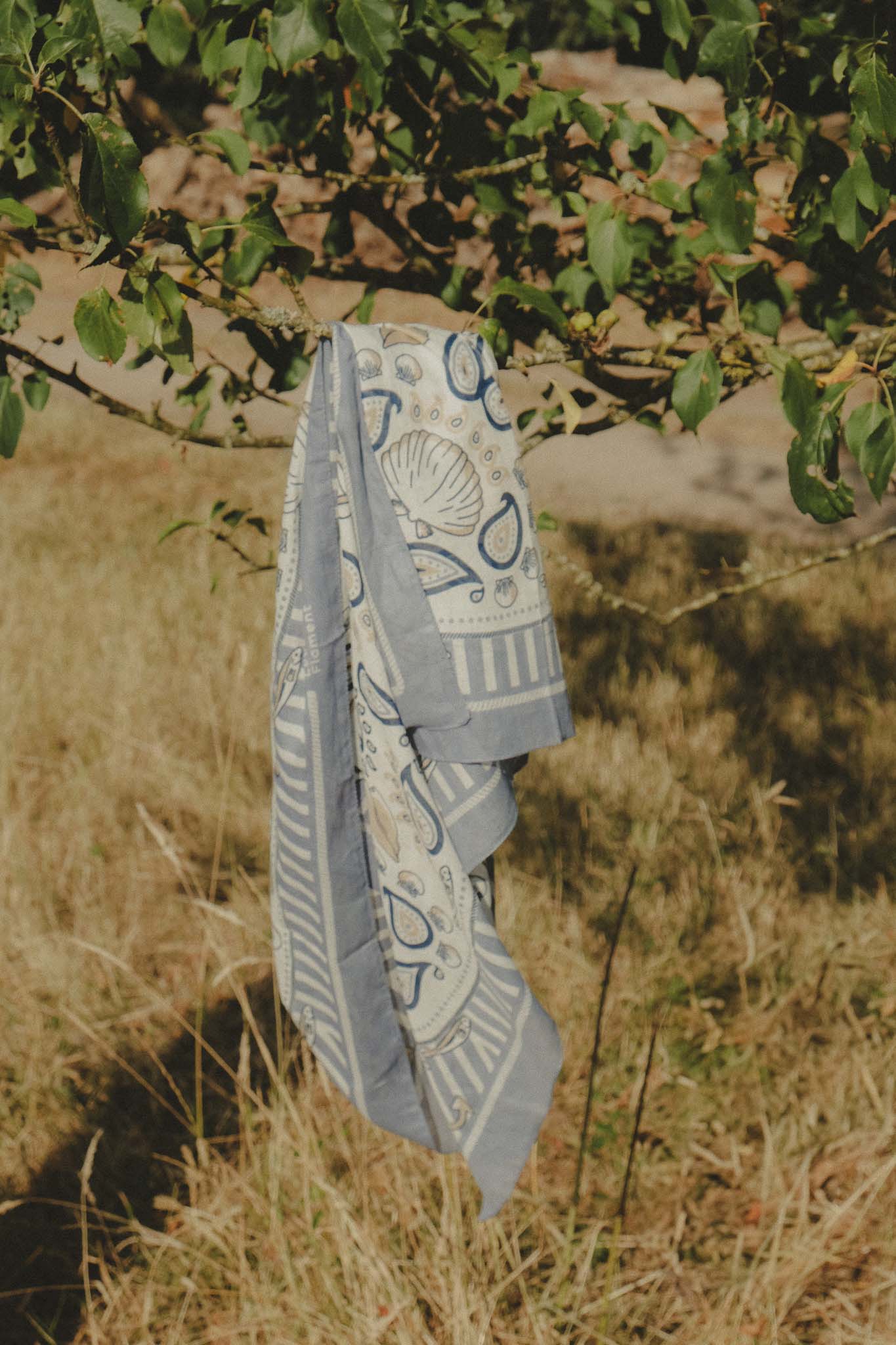 Large khaki cotton bandana scarf