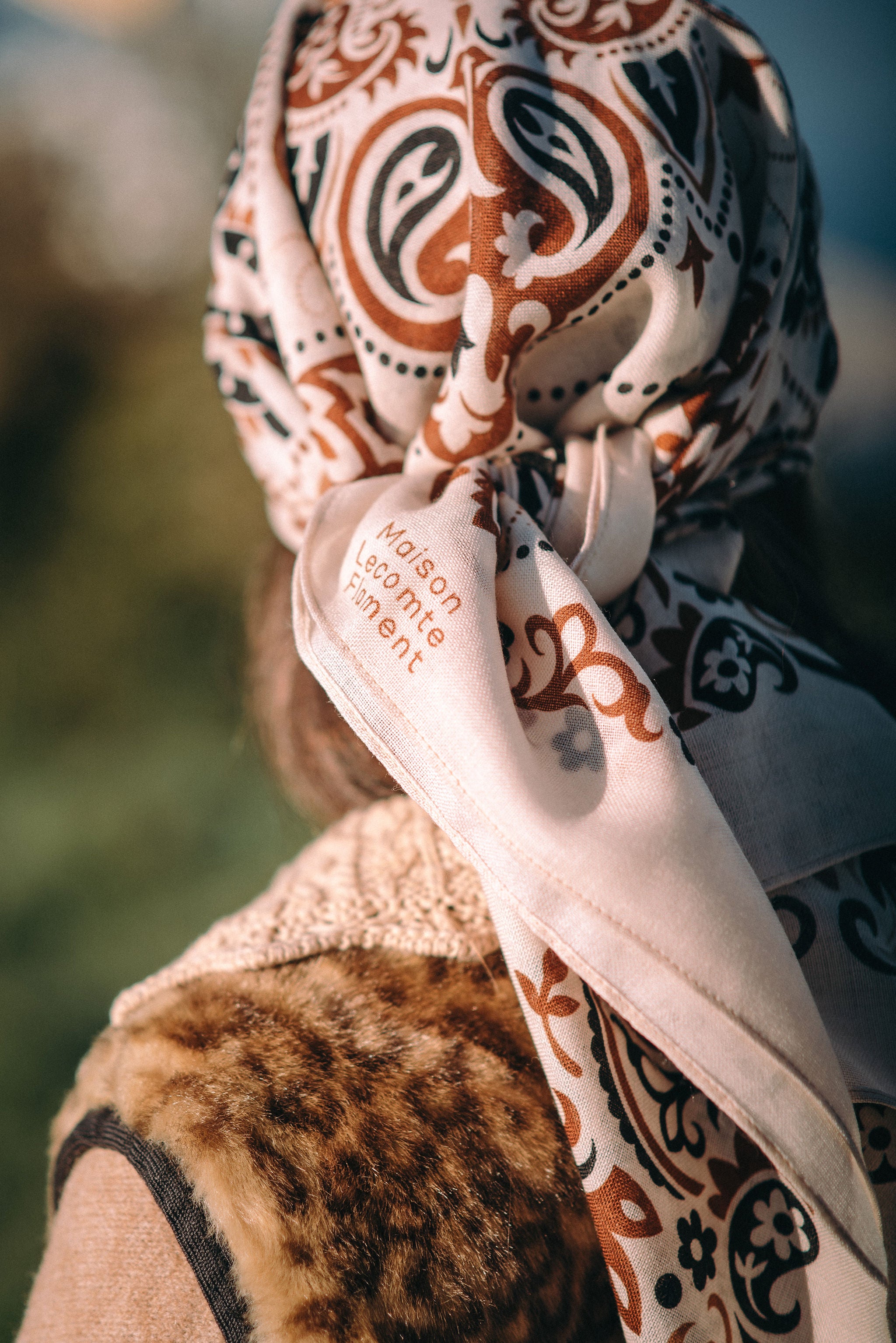 Large Milk and Camel Scarf